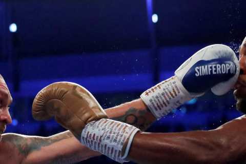 Watch Anthony Joshua throw thudding body shots as Brit practises new tactics ahead of Oleksandr Usyk rematch fight