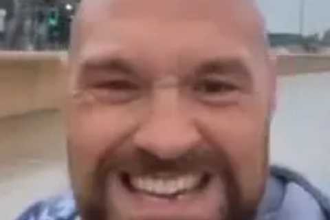 Watch Tyson Fury celebrate Platinum Jubilee with message to fans before run down Morecambe Bay draped in a Union Jack