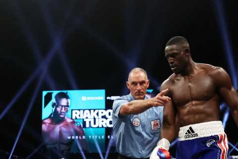 Watch Richard Riakporhe take step closer to world title bout with brutal body shot to beat Fabio Turchi