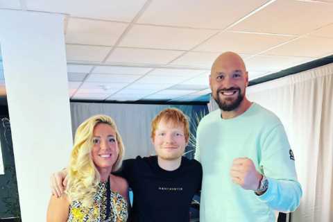 Tyson Fury and wife Paris hang out with pop icon Ed Sheeran as Brit heavyweight king continues to enjoy retirement