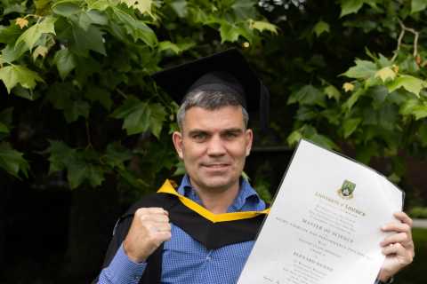 Irish boxing legend Bernard Dunne all smiles as he graduates with a Masters from University of Limerick
