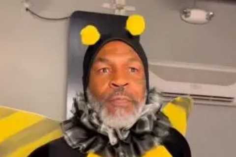 ‘I’m feeling beautiful’ – Fearsome Mike Tyson bizarrely dresses up like BUMBLEBEE and dances around on Jimmy Kimmel show
