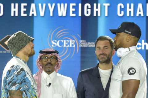 Anthony Joshua says he’s the comeback king as he admits he got his ‘a*** bust’ by Oleksandr Usyk after epic stare down