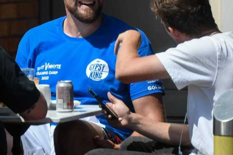 Tyson Fury grabs lunch after day of filming before squeezing into £250k Ferrari amid talk of return to boxing