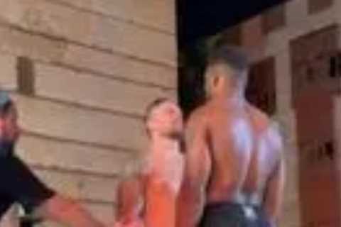 Watch Anthony Joshua step into ring with Oleksandr Usyk in tense face-off ahead of world title rematch