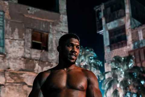Anthony Joshua shows off ripped physique with still two months until fight as Brit shows off skills in Saudi Arabia