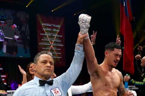 Boxer Opetaia shares terrifying X-ray of horrific broken jaw after suffering fracture in second round but winning fight
