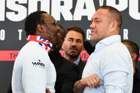 Boxing fans all say the same thing as Eddie Hearn is spotted ‘s***ting himself’ as Derek Chisora and Kubrat Pulev brawl