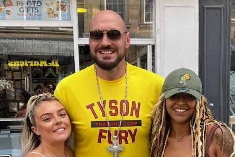 ‘He was dressed like a lifeguard’ – Tyson Fury stuns buskers by singing and dancing in street as retired boxer tours UK