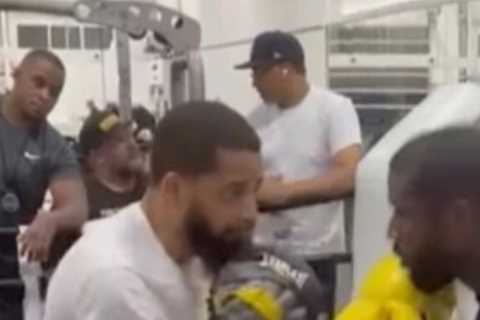 Watch Floyd Mayweather, 45, show off amazing speed in training before boxing legend’s eight-figure return fight