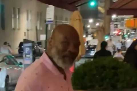 Mike Tyson spotted at UFC 277 in Dallas with walking stick he was seen using earlier in week