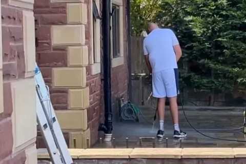 ‘If Carlsberg made husbands’ – Watch retired Tyson Fury pressure wash his driveway to leave wife Paris gushing