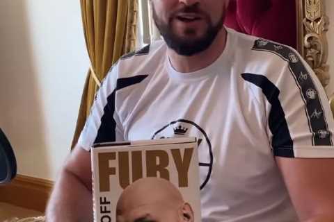 Tyson Fury casually sits on gold THRONE at home after bringing back prop from Deontay Wilder fight