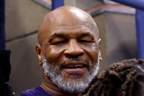Watch Mike Tyson break down in laughter as he recalls UFC chief Dana White landing him job fighting a SHARK
