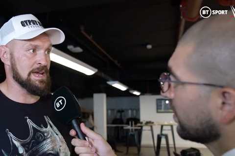 ‘Find your balls, s***house!’ – Tyson Fury delivers X-rated message to Oleksandr Usyk after knocking out WWE star Theory
