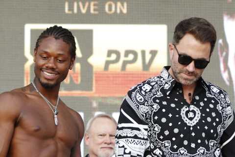 Boxer brings his DOG to Canelo vs Golovkin weigh-in leaving Eddie Hearn looking perplexed