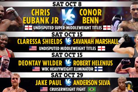 Boxing schedule 2022: Results, upcoming fights including Eubank Jr vs Benn, Jake Paul & Floyd Mayweather NEXT fights