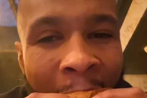 ‘Foodporn’ – Eubank Jr wolfs down burger dripping in fat just nine days before he has to weigh lowest ever for Benn bout