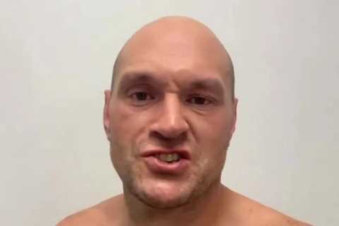 ‘Solid as a rock’ – Topless Tyson Fury shows off incredible abs as he poses in his boxers ahead of Derek Chisora trilogy
