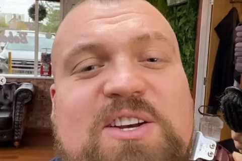Former World’s Strongest Man Eddie Hall looks unrecognisable as he follows Conor McGregor in shaving off iconic beard