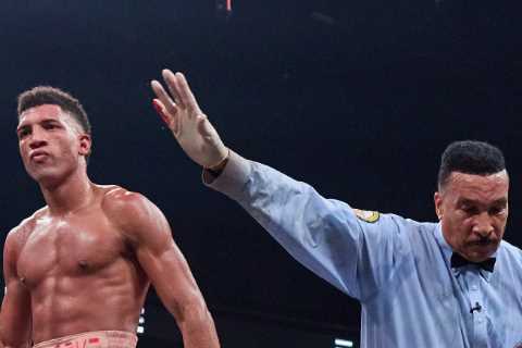 Boxing star Aidos Yerbossynuly ‘placed in medically-induced coma’ after brutal David Morrell Jr KO loss