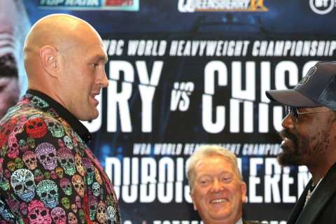 Tyson Fury takes out the rubbish himself as he leaves Morecambe gym ahead of Derek Chisora fight