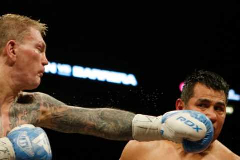 Ricky Hatton enjoys entertaining Marco Antonio Barrera bout after using a zimmer frame and two nurses on ring walk