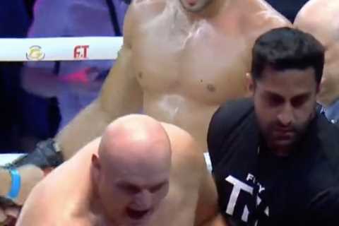 Jake Paul called out to fight by topless John Fury after YouTube star heckles son Tommy from ringside on Mayweather card