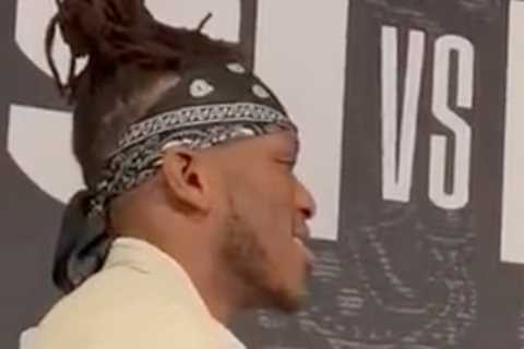 Watch KSI awkwardly laugh as he faces off with NOBODY after Dillon Danis’ no-show at press conference