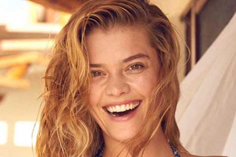Logan Paul’s girlfriend Nina Agdal is a knockout in navy printed bikini