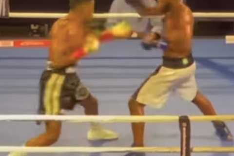 Anderson Silva’s son Kalyl, 22, wins professional boxing debut by KO with star hailed by UFC legend dad