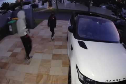 Moment teen burglars run for their lives after targeting house – owned by hulking Brit PRO-BOXER