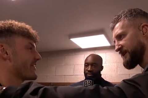 Boxing fans all say same thing as Carl Froch goes into Leigh Wood’s dressing room to give pep talk before title fight