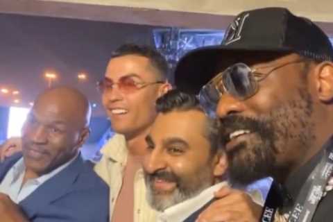 Boxing fans compare Derek Chisora to ‘Salt Bae at the World Cup’ after photobombing Mike Tyson and Cristiano Ronaldo