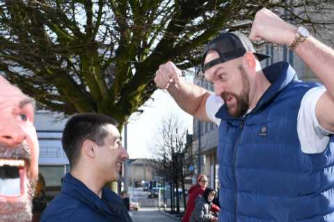 ‘Don’t be a t****r’ – Tyson Fury hilariously pranks locals with bin stunt as he aims to clean up streets of Morecambe