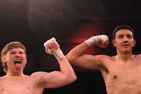 Fans go wild for first ever tag team boxing match as Misfits event descends into ‘total madness’