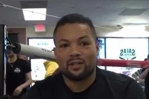 Joe Joyce gives hilariously awkward response after opponent Zhilei Zhang storms interview for intense face-off