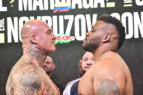 Jarrell Miller and Lucas Browne weigh combined 43 STONE for fight as disgraced heavyweight calls out Anthony Joshua