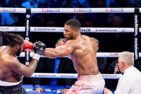 Watch as former boxer Tony Bellew is marched away after altercation with Franklin’s team following Joshua fight