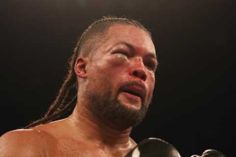 Joe Joyce taken to hospital after Zhilei Zhang beating with eye injury update after brutal heavyweight defeat