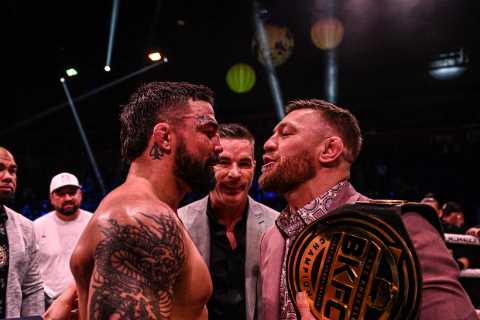 Conor McGregor called out to brutal bare-knuckle fight by champion Mike Perry after shock face-off in the ring