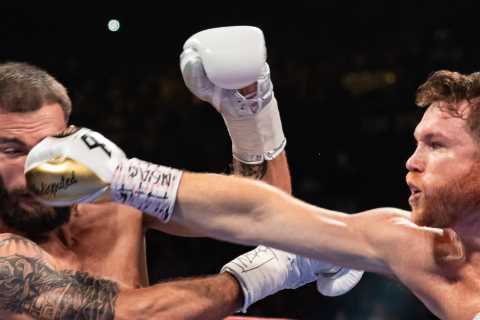 Canelo Alvarez knew he was going to beat Caleb Plant and boxed with ‘undisputed’ written on gloves BEFORE winning belts