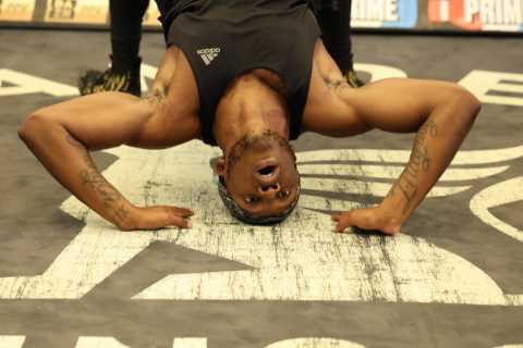 KSI shows off insane Mike Tyson neck training routine as YouTube icon prepares for Misfits battle against Joe Fournier