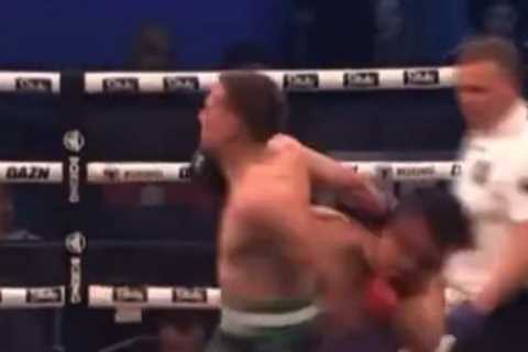 Watch shocking moment YouTuber Zuckles hits Halal Ham with illegal move on KSI undercard and is deducted points