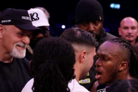 KSI and Tommy Fury agree to fight NEXT before brawl breaks out in ring after YouTuber’s controversial Joe Fournier win