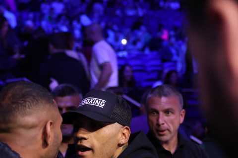 Kell Brook and Conor Benn pulled apart after almost coming to blows ringside ahead of historic Katie Taylor fight