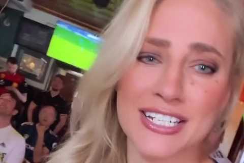 Ebanie Bridges cheers up Leeds fans in low cut top as relegated flops miss out on free OnlyFans subscription