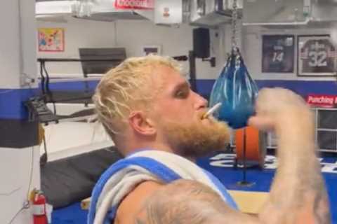 Watch Jake Paul SMOKE in training for Nate Diaz fight as YouTube star gets his ‘lungs ready for 10 rounds’