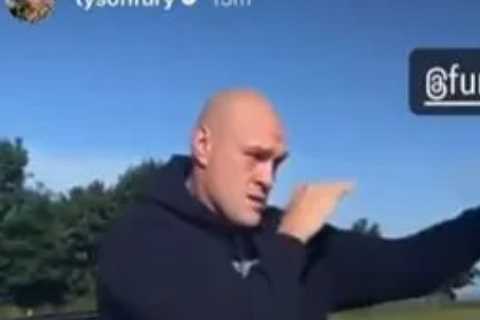 Fans joke Tyson Fury’s ‘been out of the ring so long he forgot what sport he’s in’ after bizarre shadow boxing video