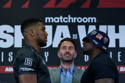 Anthony Joshua relaxes watching ‘one of the greatest heavyweights’ on TV ahead of Dillian Whyte fight